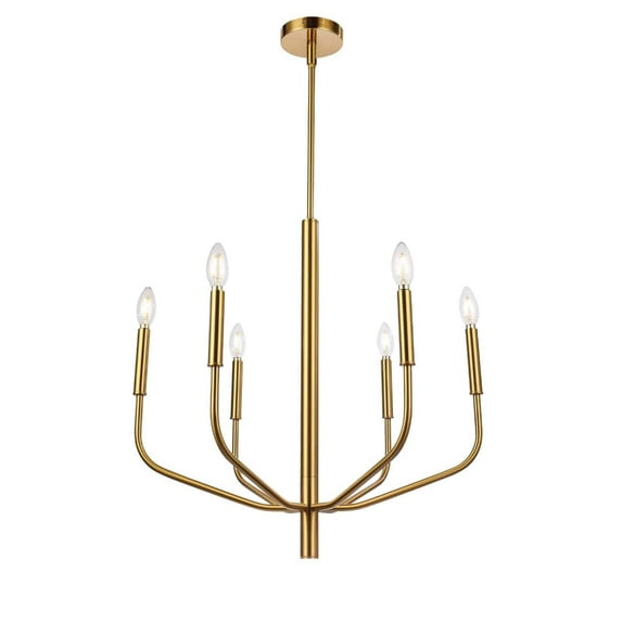 ELN-246C-AGB Dainolite Eleanor - Six Light Chandelier-Aged Brass Finish