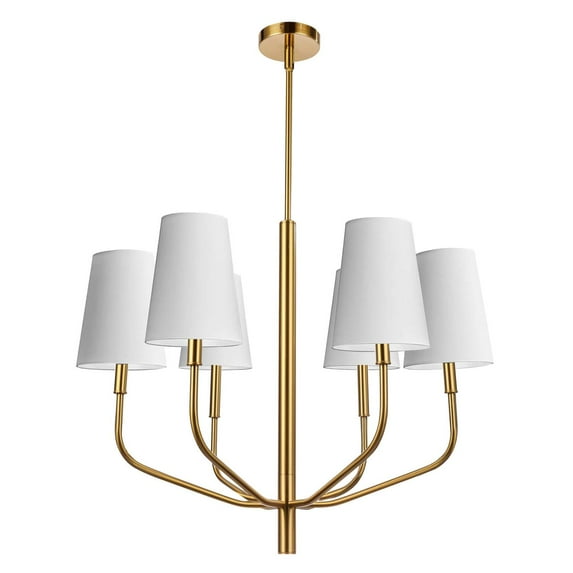 6LT Incandescent Pendant, AGB, WH Shades