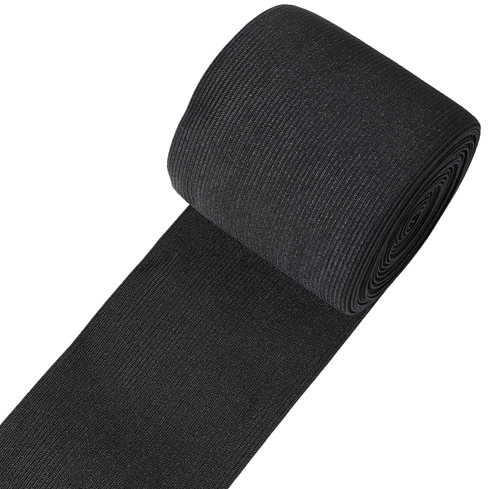 6M 3 Inch Elastic Spool Black Flat Wide Sewing Elastic Cord Heavy ...