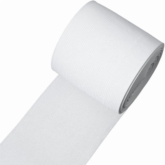 6M 3 Inch White Elastic Band Spool Heavy Stretch High Elasticity Knit Strap Flat Wide Braid Sewing Elastic Bands Bundle for Sewing Making Waistband Pants Swimwear Clothes Crafts Accessories