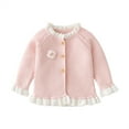 thumbnail image 1 of 6M-3 T Infant Toddler Baby Girls Cardigan Sweater Long Sleeve Button Down Knitted Outwear Fall Winter Knit Tops,1 Pack,Pink,6-9 Months, 1 of 7
