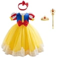 thumbnail image 1 of 6M-3T Baby Girls Princess Dress with Headband Lace Halloween Birthday Dress Up, 1 of 7