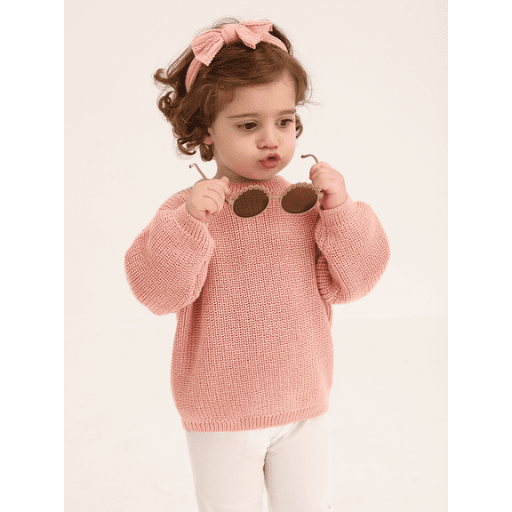 6M-4T Baby Girl Boy Warm Chunky Knit Sweater Blouse Pullover Sweatshirt Long Sleeve Jumpers Tops for Infant Toddler