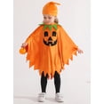 thumbnail image 1 of 6M-7T Toddler Boys Girls Halloween Costumes Kids Long Sleeve Pumpkin Cape Cloak Halloween Party Dress-up Outfits, 1 of 9