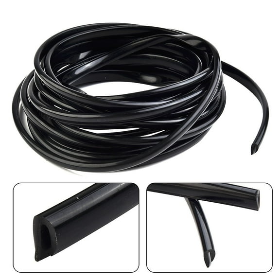 6M Black U-Shape Car Door Moulding Rubber Strip Trim Guard Edge Protector Cover