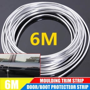 6M Car Door Chrome Moulding Trim Strip Edge Scratch Guard Protector Cover Strip Roll Chrome Styling Moulding Trim Strip
