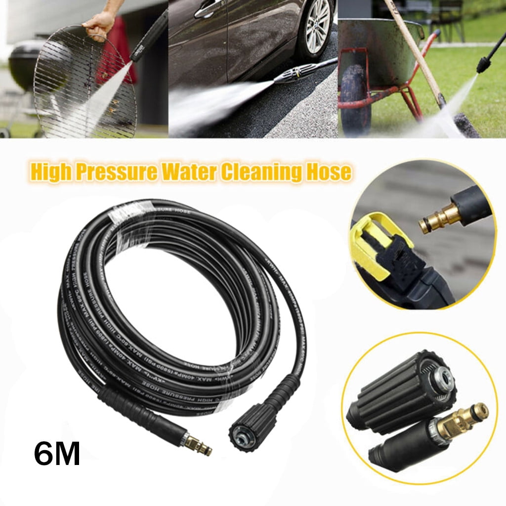 6M High Pressure Washer Hose Replacement, Compatible with Karcher K2 K3 K4 K5, Quick Connect Coupling, 19.69ft Flexible Water Cleaning Hose, Black Pressure Washer Accessory for Car & Garden Cleaning