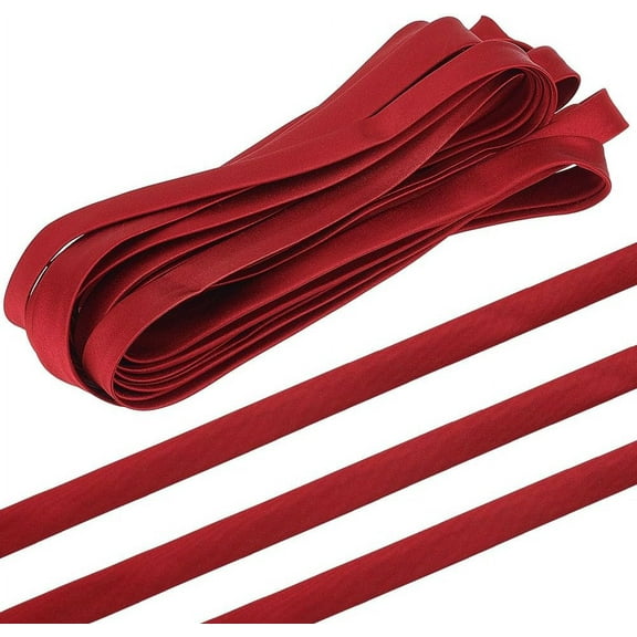 6M Polyester Satin Ribbons for Webbing Dress Zipper Replacements Dark Red 5/8~5/8 inch(15~17mm) about 6.56 Yards(6m)/Roll