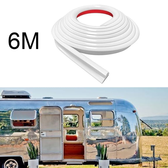6M RV Rain Gutter 1/2" Height Drip Rail PVC Rain Strip Roof J Shape Rain Gutter