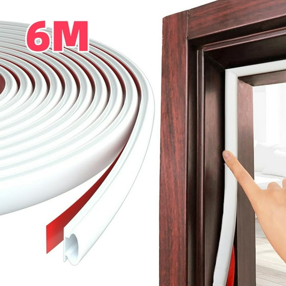 6M Weather stripping Door Seal Window And Door seal strip Soundproofing self-Adhesive Backing D-shape bedroom Door Weather Strip
