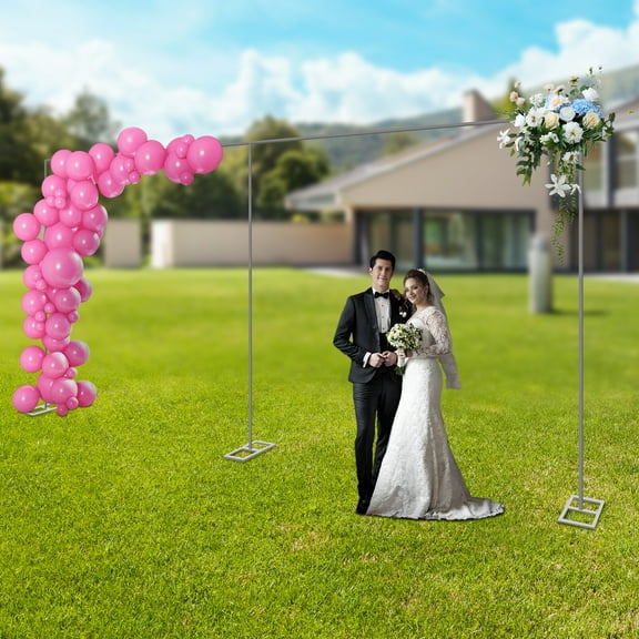 6M x 3M Heavy Duty Wedding Backdrop Stand Pipe & Drape Telescopic Curtain Frame for Weddings, Birthday party