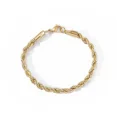 thumbnail image 1 of 6MM 14K Yellow Gold  Chain Bracelet For Women Men Gold Color Twisted Rope Chain Bangle Fashion Never Fade Waterproof Jewelry, 1 of 7
