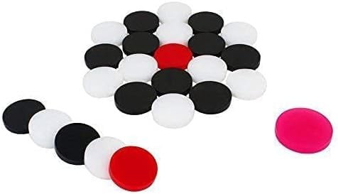 6mm Acrylic Carrom Coin (24 Coins With 2 STRICKER, Assorted Color & Design) US