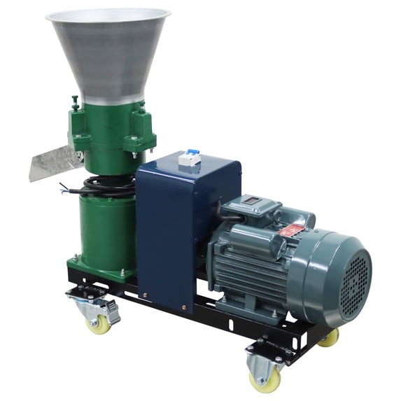 6MM Animal Feed Pellet Mill Machine Feed Granulator Three-head Pressure Roller 220V 4.5kw