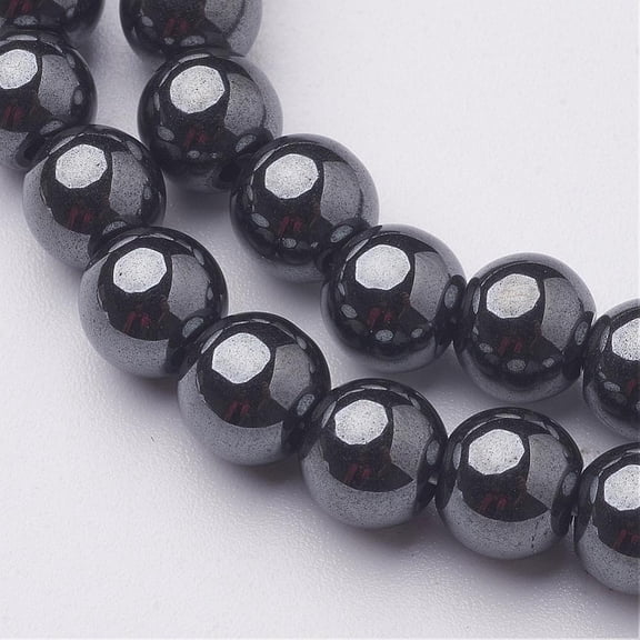 6MM Black AAA Grade Round Non-Magnetic Hematite Beads Strands Size: 6mm in diameter hole: 1mm 72pcs/strand