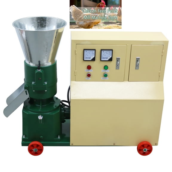 6MM Chicken Feed Pellet Mill Machine for Farm Commercial Home 200-250KG/H 3PH 7.5KW 220V