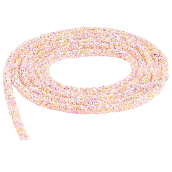 6MM Colorful Glitter Sequins Rope Sparkle Rhinestone Tubular Round Trim Sequin String Cord Plastic Tube Metallic Trimming Ropes DIY