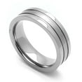 thumbnail image 1 of 6MM Comfort Fit Titanium Wedding Band Satin Finished Center Grooved Ring (Size 7 to 14), 1 of 2