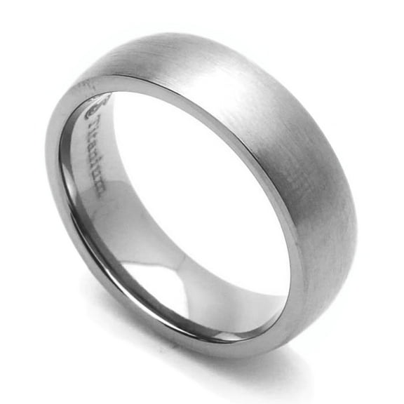 6MM Comfort Fit Titanium Wedding Band Satin Finished Classic Domed Ring (Size 7 to 14)