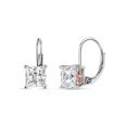 thumbnail image 1 of 6MM Cubic Zirconia Earrings in Silver & Rose Gold Plated Silver, 1 of 4