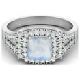 thumbnail image 1 of 6MM Cushion Natural Moonstone 925 Sterling Silver Solitaire with Accent Women Valentines Day Gifts Ring, 1 of 3