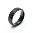 thumbnail image 1 of 6MM Frosted Black Titanium Steel Band Women's Wedding Matte Party Ring Size 6-13, 1 of 4