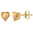 thumbnail image 1 of 6MM Heart Shape Citrine Earrings in 14k Yellow Gold, 1 of 4