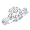 thumbnail image 1 of Rosec Jewels 6MM Lab Grown Diamond Flower Engagement Ring, EF-VS Quality - Ideal for Gift, 10K White Gold, US 13.00, 1 of 8