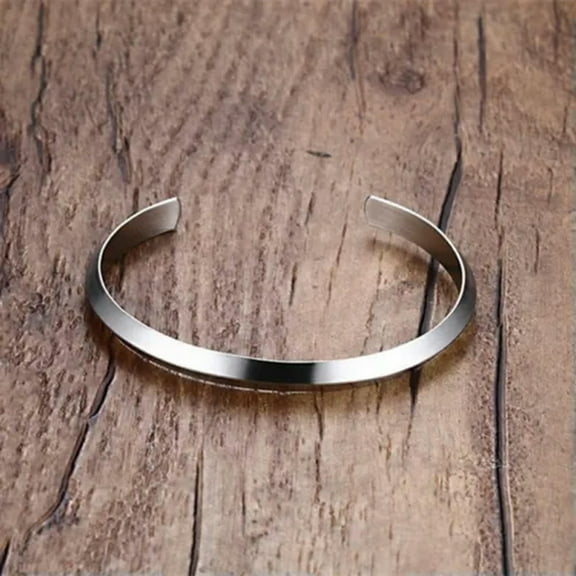 6MM Luxury Silver/Gold/Black Bangles Women's Stainless Steel Opening Bracelet