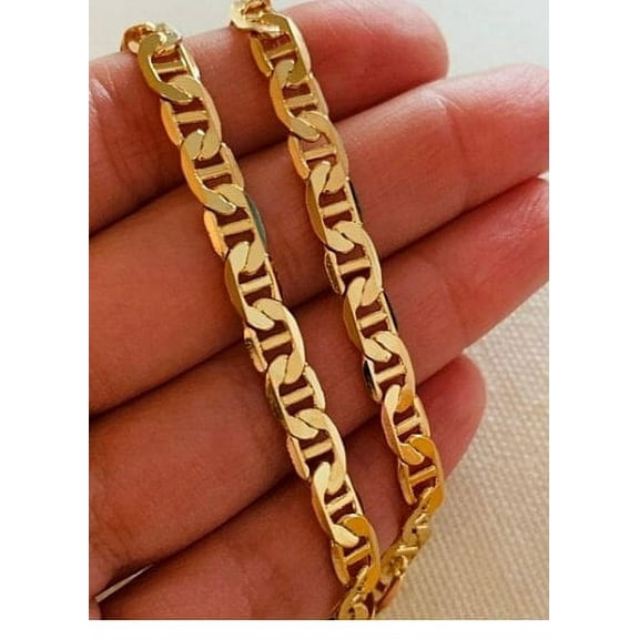 6MM Mariner Mariner Link Necklace 24'' 18K Gold Filled