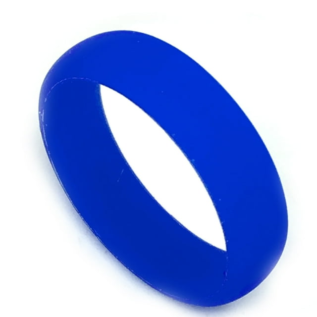 6MM Men or Ladies Athlete Sports Flexible BLUE Silicon Rubber Wedding