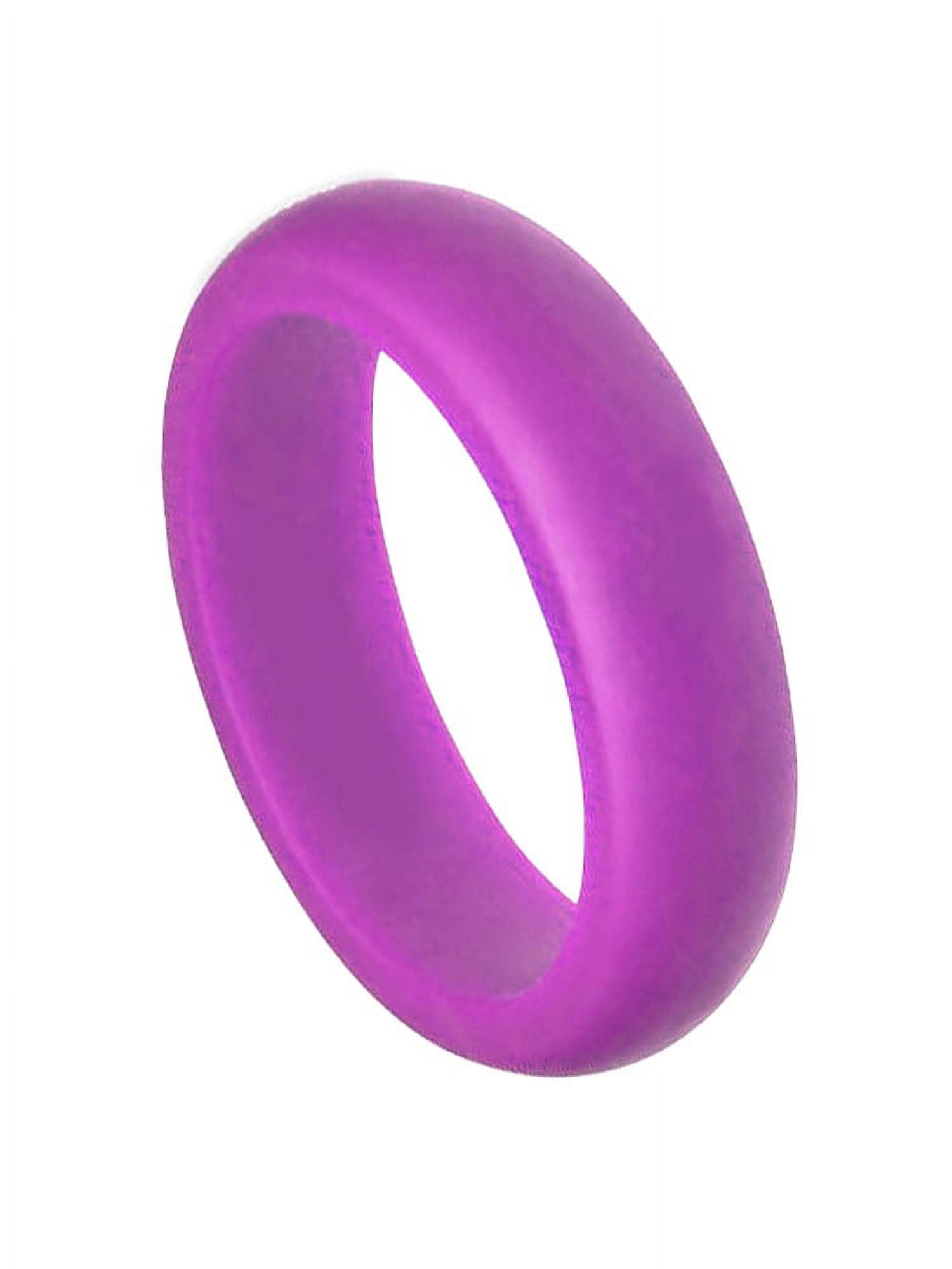 6MM Men or Ladies Athlete Sports Flexible PURPLE Silicon Rubber Wedding