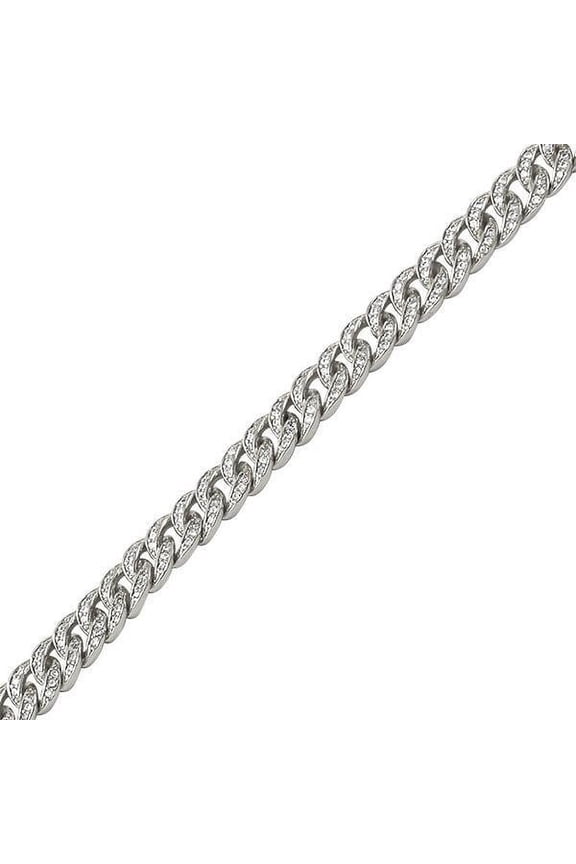 6MM Miami Cuban Rhodium CZ Iced Chain