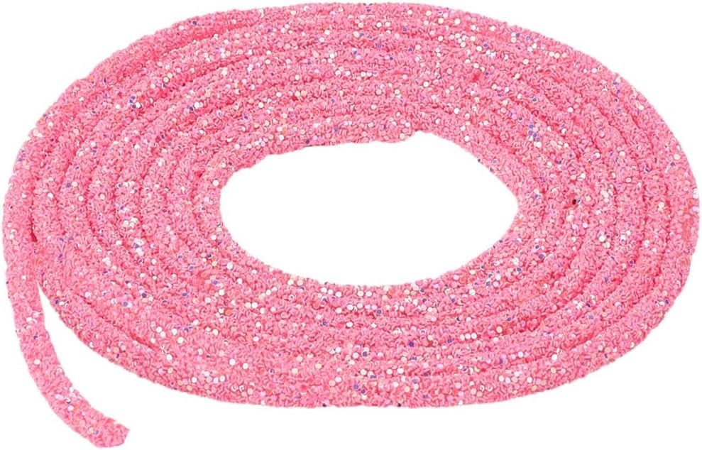 6MM Pink Glitter Rope Ribbons Sparkle Sequins Round Cord Trimming Glass ...
