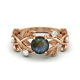 thumbnail image 1 of 6MM Round Labradorite 925 Silver Rose Plated Solitaire Women Classic Mother's Day Gift Ring, 1 of 4