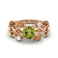 thumbnail image 1 of 6MM Round Peridot 925 Silver Rose Plated Solitaire Women Classic Mother's Day Gift Ring, 1 of 4