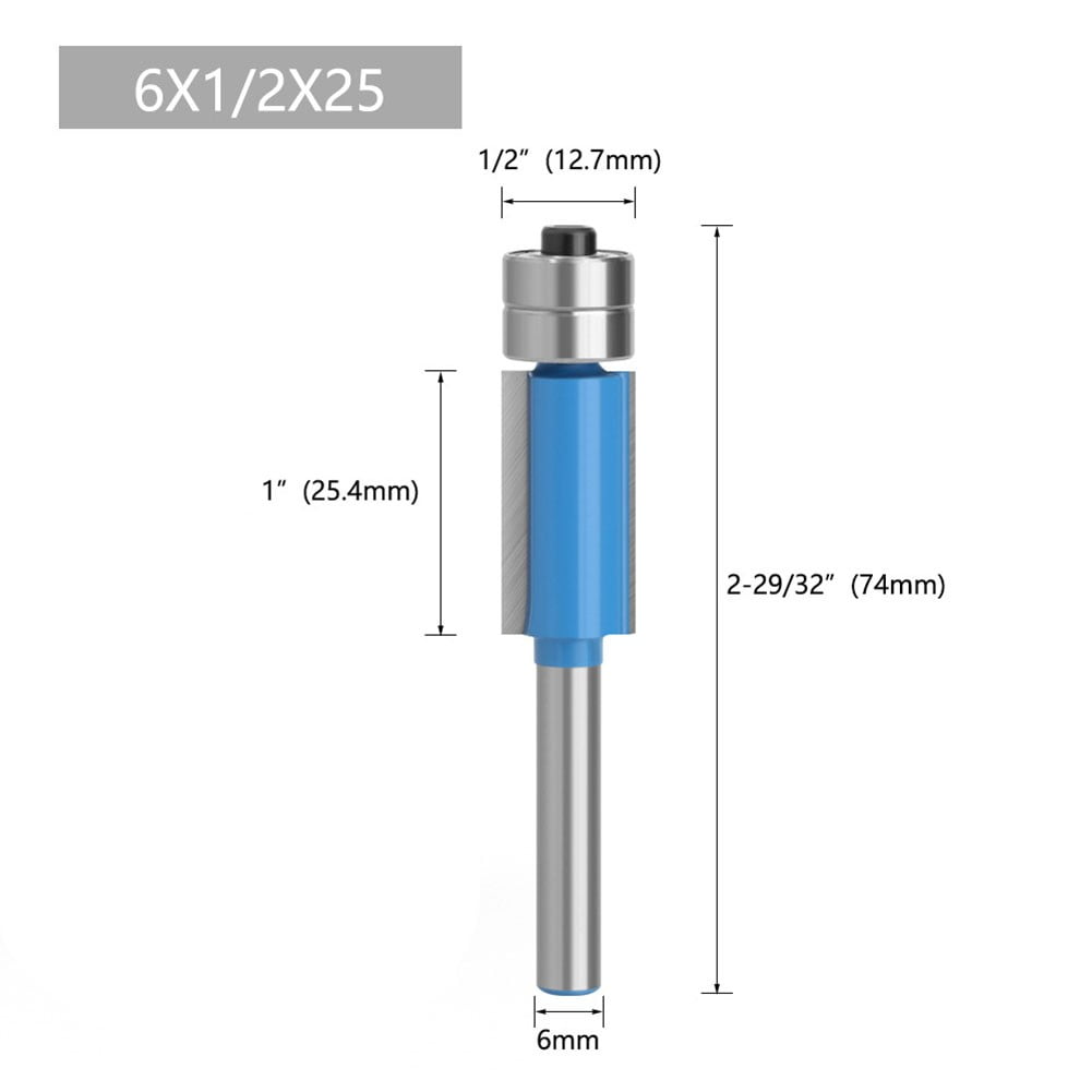 6MM Shank Double Bearing Flush Trim Bit Router Bit Woodworking Milling