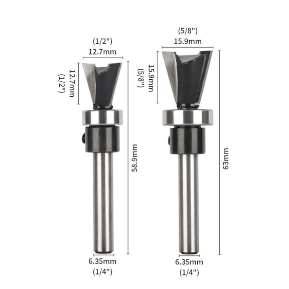 6MM Shank Dovetail Bit with Bottom Bearing Router Bit Woodworking Milling