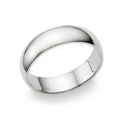 ANDREA JEWELERS 6MM Sterling Silver High Polish Plain Dome Tarnish Resistant Comfort Fit Wedding Band Ring Sz 10
