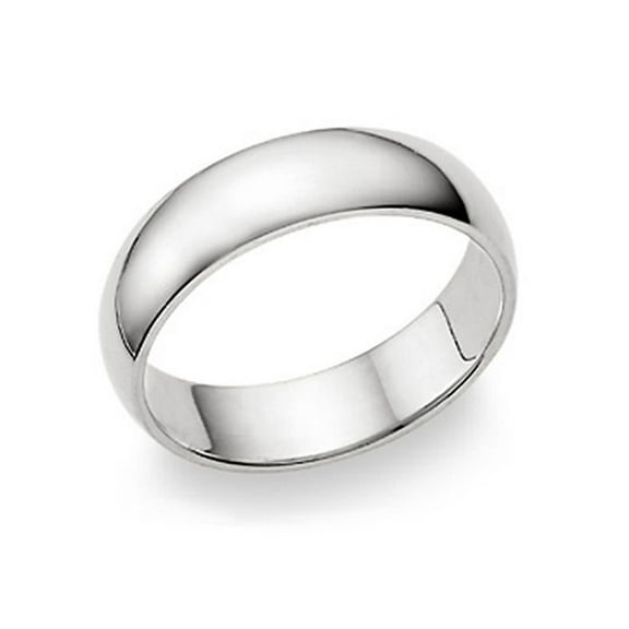 6MM Sterling Silver High Polish Plain Dome Tarnish Resistant Comfort Fit Wedding Band Ring Sz 10