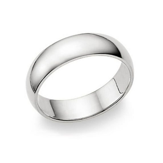 6MM Sterling Silver High Polish Plain Dome Tarnish Resistant Comfort Fit Wedding Band Ring Sz 6
