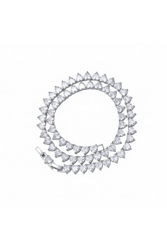 6MM Tennis Necklace for Women 18K Gold Plated Heart Cut Lab Diamond Necklace Chain CZ Necklaces for Women Party Prom Jewelry Necklaces