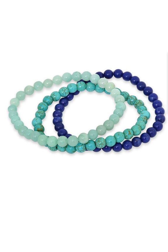 6MM Three Piece Stackable Opaque Stretchy Bracelets