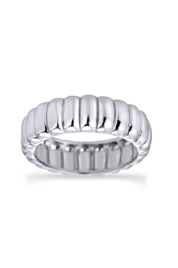 6MM Unique Plain 14k White Gold Over Sterling Silver Fine Wedding Band Ring Jewelry For Men & Woman Ring Size-8
