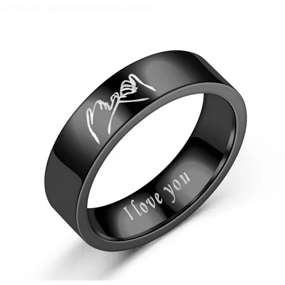 6MM Womens Stainless Steel Wedding Band, I Love You Promise Ring, Matching Couples Jewelry Gifts for Her (Women, size 7)