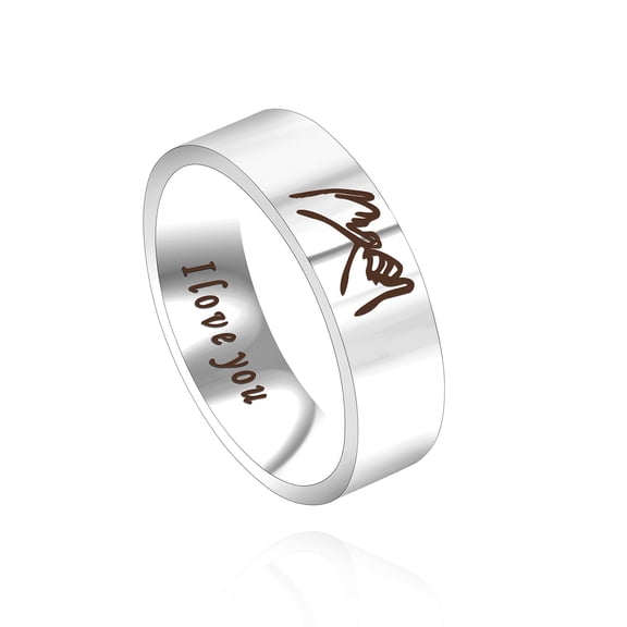 6MM Womens Titanium Steel I Love You Promise Ring, Matching Couples Wedding Band Engagement Ring For Her (Women, size 6)