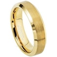 thumbnail image 1 of 6MM Yellow Gold Plated Tungsten Wedding Band - Brushed Tungsten Carbide Ring - Anniversary Band JATN747Ns6, 1 of 5