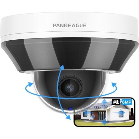 6MP Mini PTZ Dome PoE IP Camera Outdoor with 3X Optical Zoom, 2.8-8mm Motorized Varifocal Lens, Built-in Mic, Human/Vehicle Detection,PTZ Compatible Uniview, Blue Iris, NDAA Compliant