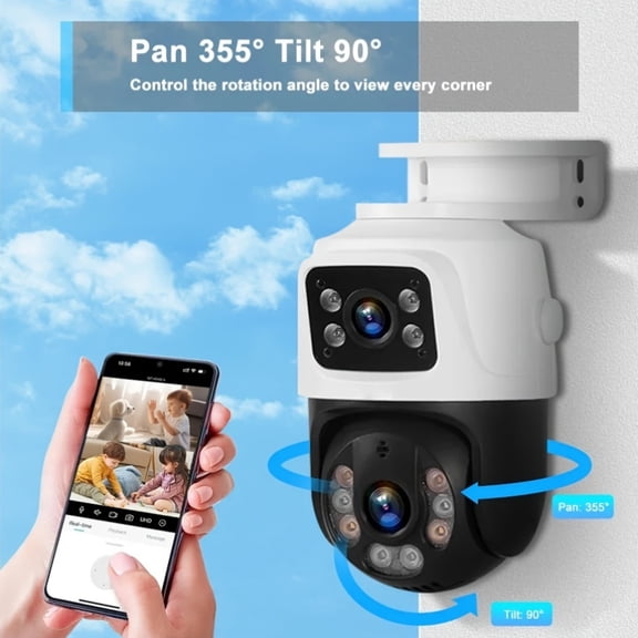 6MP POE Security Camera with Dual Screen, 360 Indoor CCTV, Auto Tracking, Color Night Vision & Two-Way Audio for Home/Store/Commercial Use