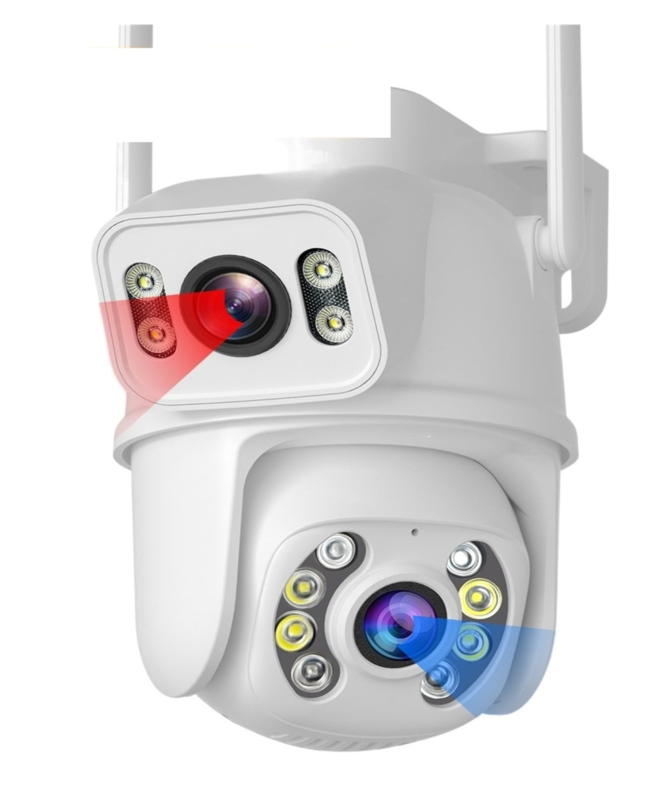 Codnida 2K Camera Surveillance WiFi Exterieure Sans Fil Batterie - Caméra 360°Exterieur Panneau Solaire,Vision Nocturne Couleur, Audio Bidirectionnel, Alarme Lumineuse Et Sonore,2.4GHz,Q02